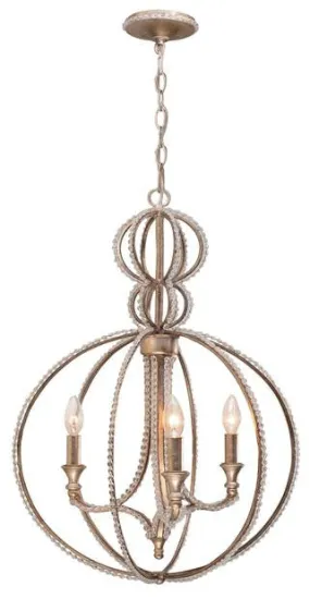 GARLAND 3 LIGHT MINI CHANDELIER, DISTRESSED TWILIGHT