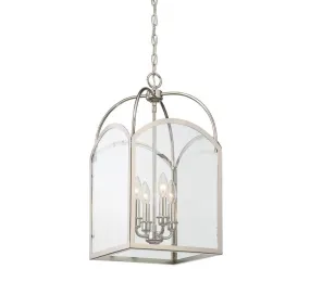 GARRETT 4 LIGHT FOYER PENDANT, POLISHED NICKEL