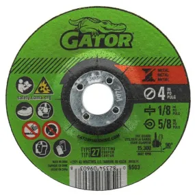 GatorBlade 9603 Cut-Off Wheel, 4 in Dia, 1/8 in Thick, 5/8 in Arbor, 24 Grit, Silicone Carbide Abrasive :EA: QUANTITY: 1