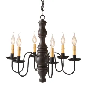 Gettysburg Wood Chandelier in Americana Black