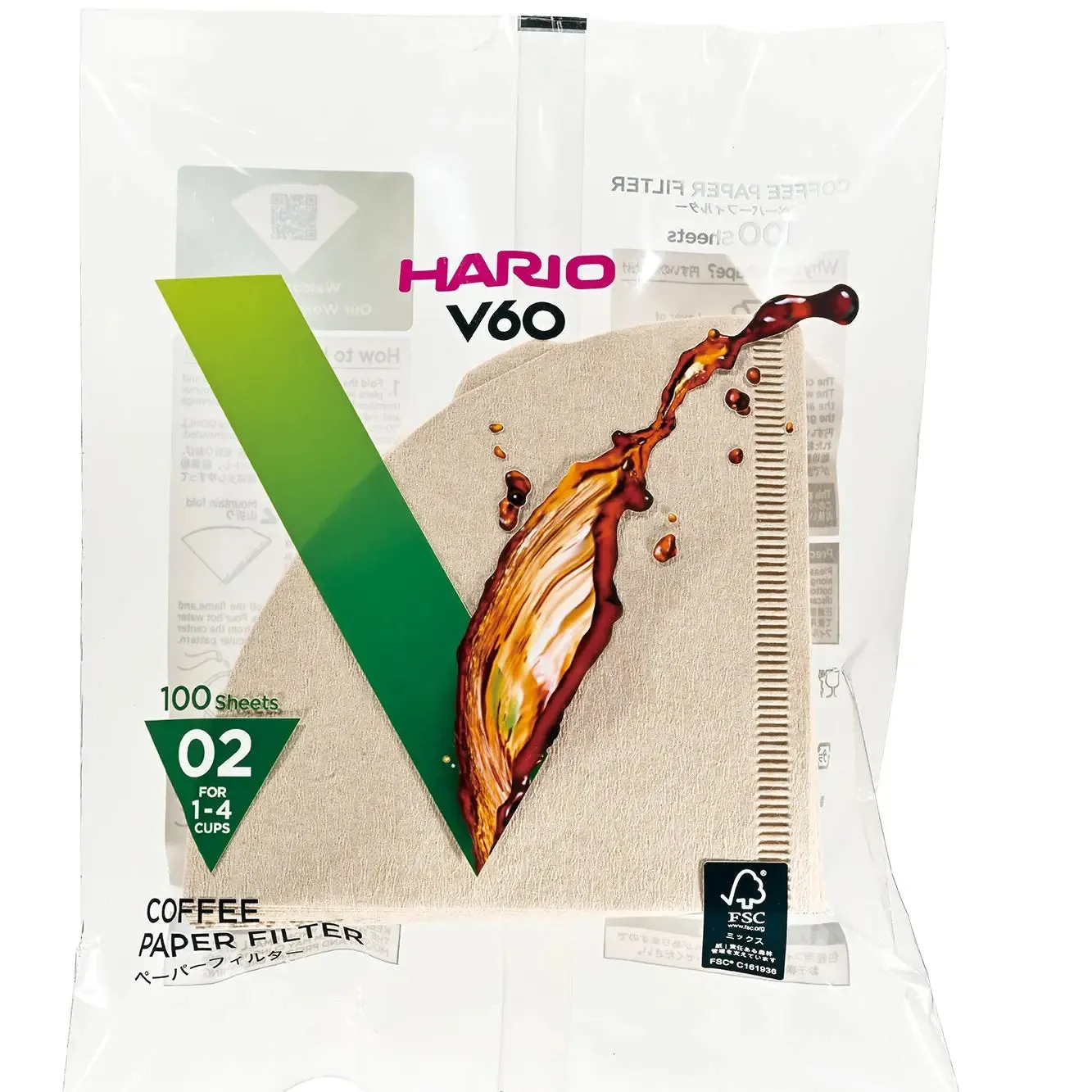 Hario V60 Paper Filter Natural Brown (100 Sheets)