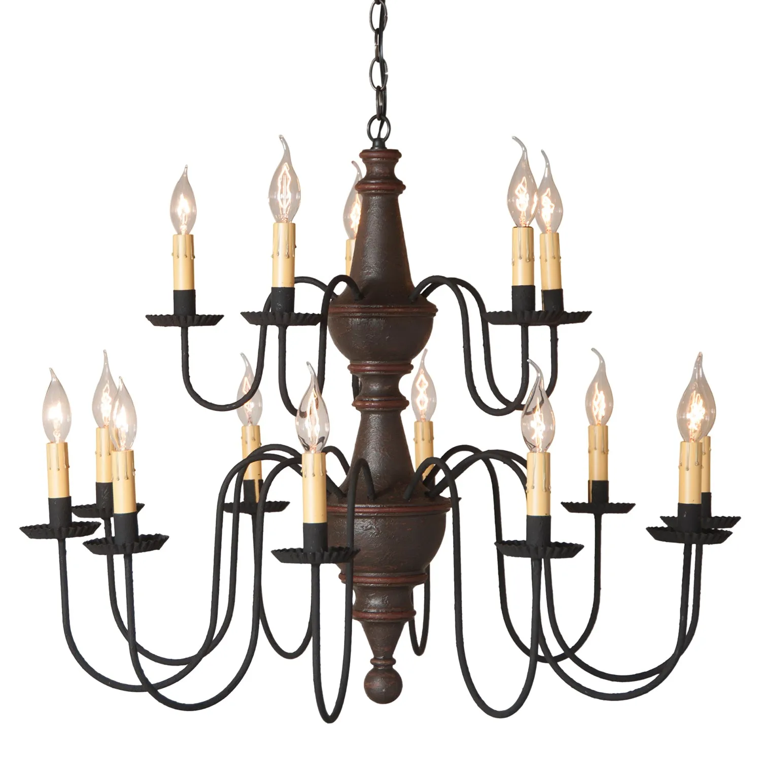 Harrison Two Tier Wood Chandelier in Espresso