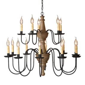 Harrison Two Tier Wood Chandelier in Pearwood