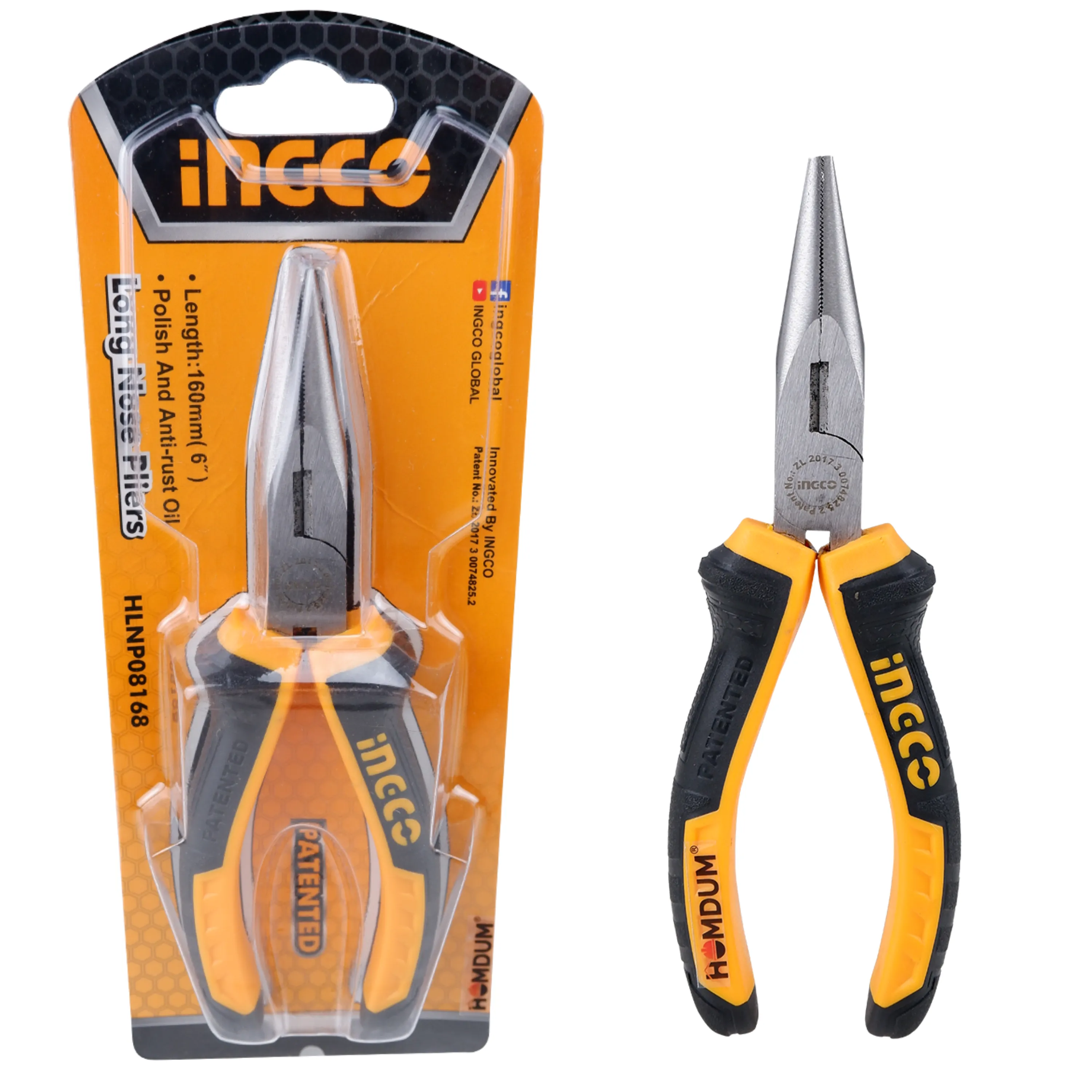 Homdum 6 inch Combination plier INGCO Sturdy wire cutter Lineman cutting pliers Insulated double color black & yellow