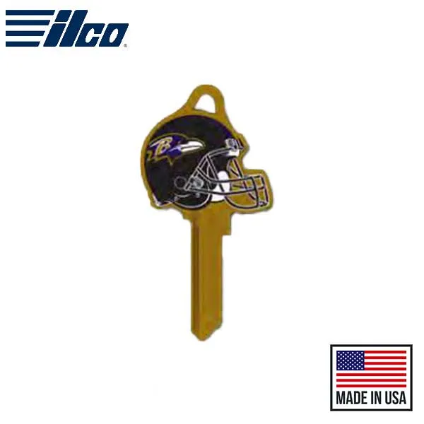 Ilco - NFL TeamKeys - Helmet Edition - Key Blank - Baltimore Ravens - KW1 (5 Pack)