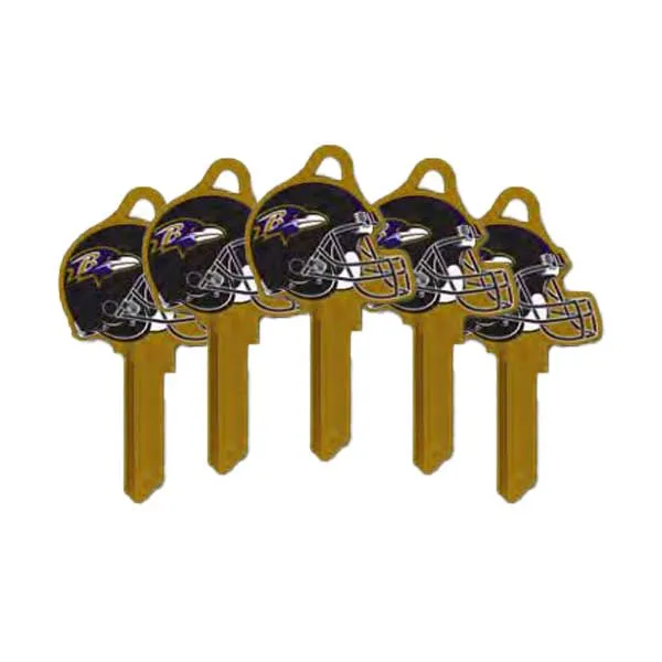 Ilco - NFL TeamKeys - Helmet Edition - Key Blank - Baltimore Ravens - KW1 (5 Pack)