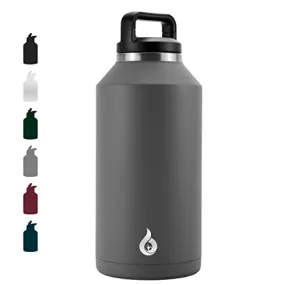 Insulated water bottle 64oz Gray