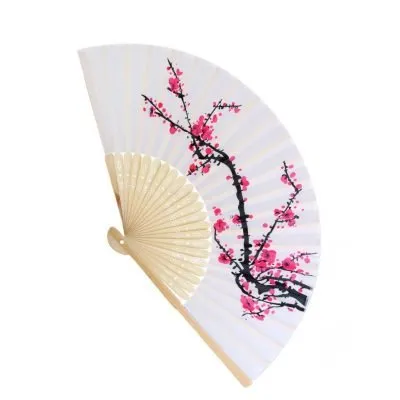 Japanese Bamboo Plum Blossom Folding Hand Held Fan Pocket Fan