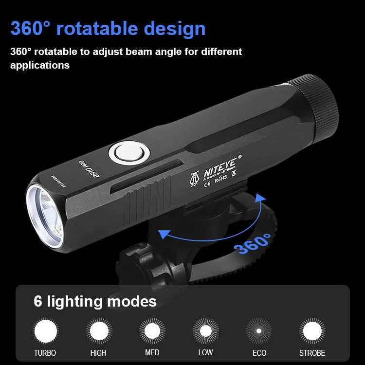 JETBeam®BR10 PRO 1380LM LED Bike Light Front Lamp USB Rechargeable 4000mAh Waterproof Headlight, Battery Included