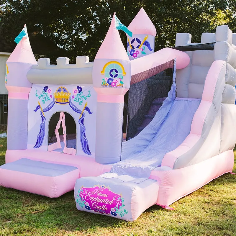 KidWise Princess Enchanted Castle With Slide Bounce House