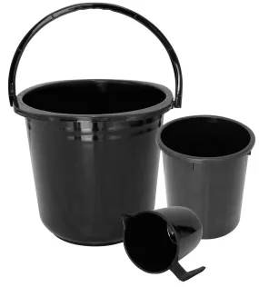 Kuber Industries 3 Pieces Plastic Bucket, Mug & Dustbin Set (Black)