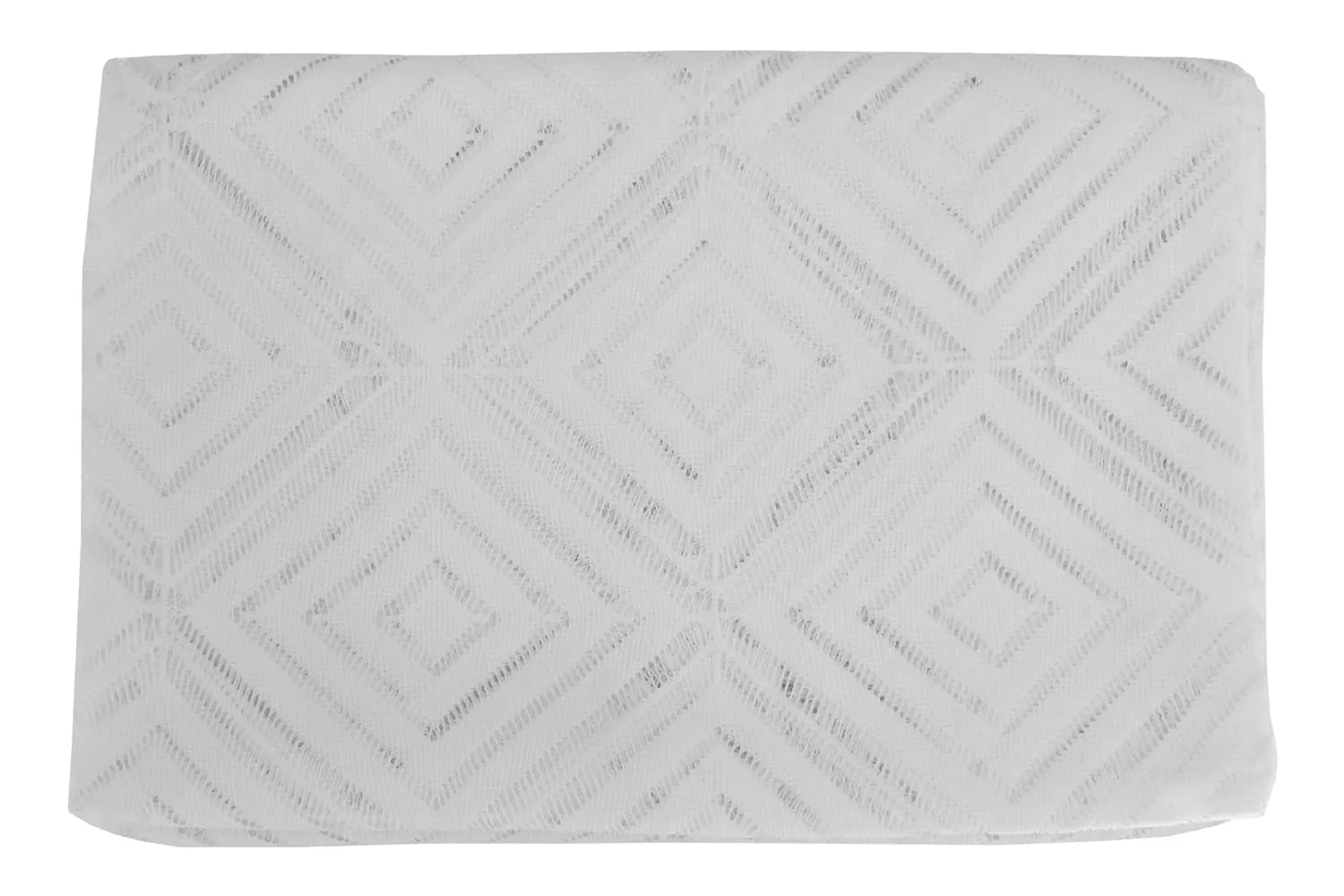 Kuber Industries Argyle Printed Cotton 4 Seater Center Table Cover,40"x60" (White)-44KM025