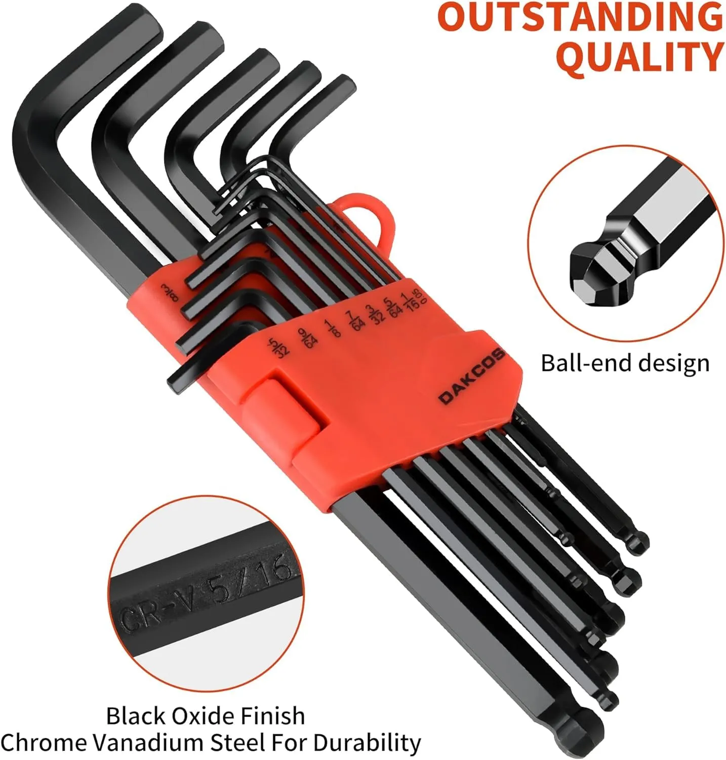 Kuber Industries Hex Key Allen Wrench Set with Ball End|Industrial Grade Allen Wrench Set|Bonus Free Strength Helping T-Handle 26" Piece Set (Black) (Pack Of 6)