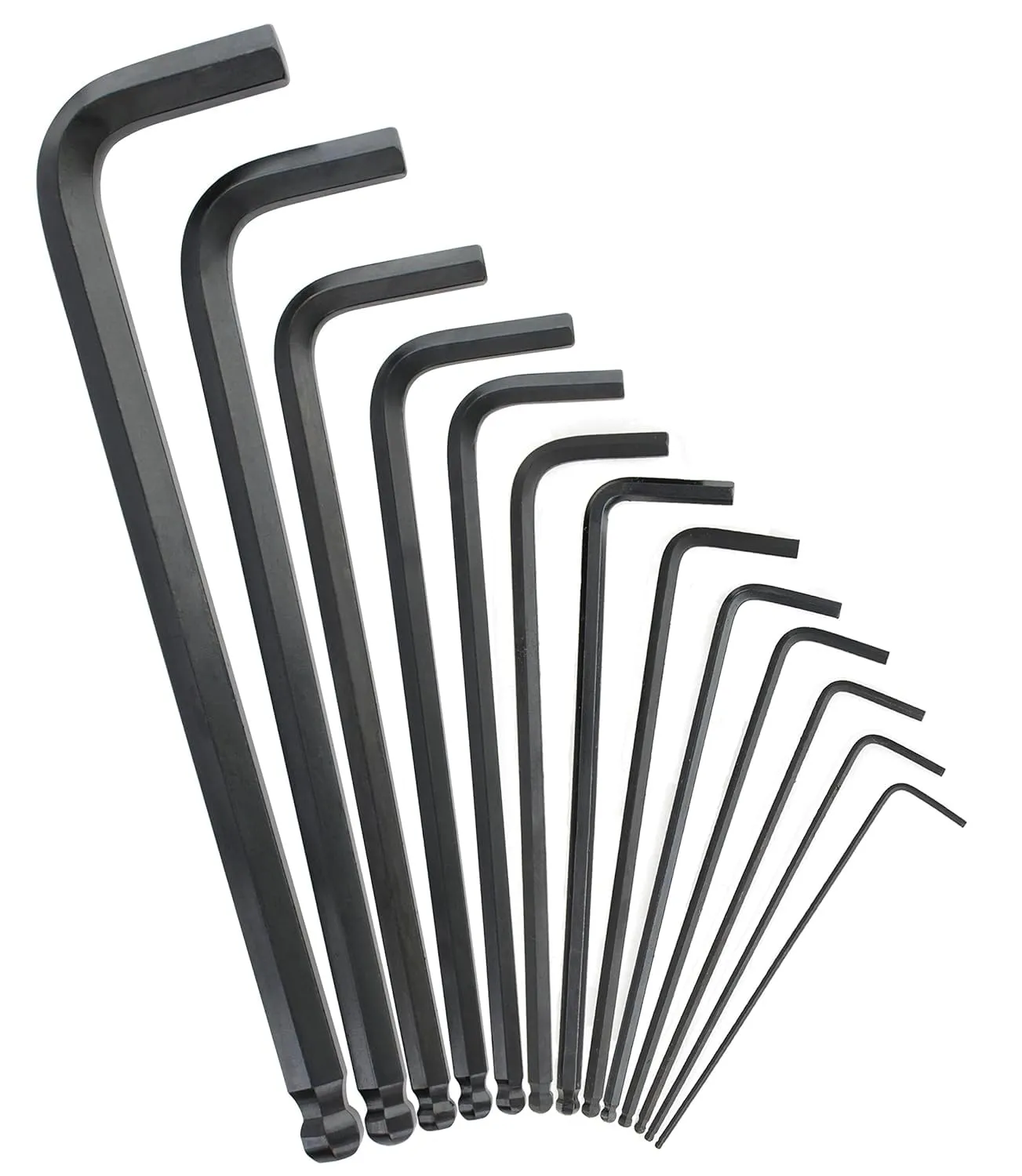 Kuber Industries Hex Key Allen Wrench Set with Ball End|Industrial Grade Allen Wrench Set|Bonus Free Strength Helping T-Handle 26" Piece Set (Black) (Pack Of 6)