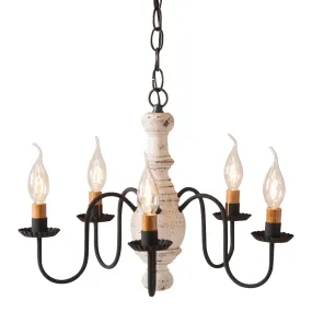 Lancaster Wood Chandelier in Americana White