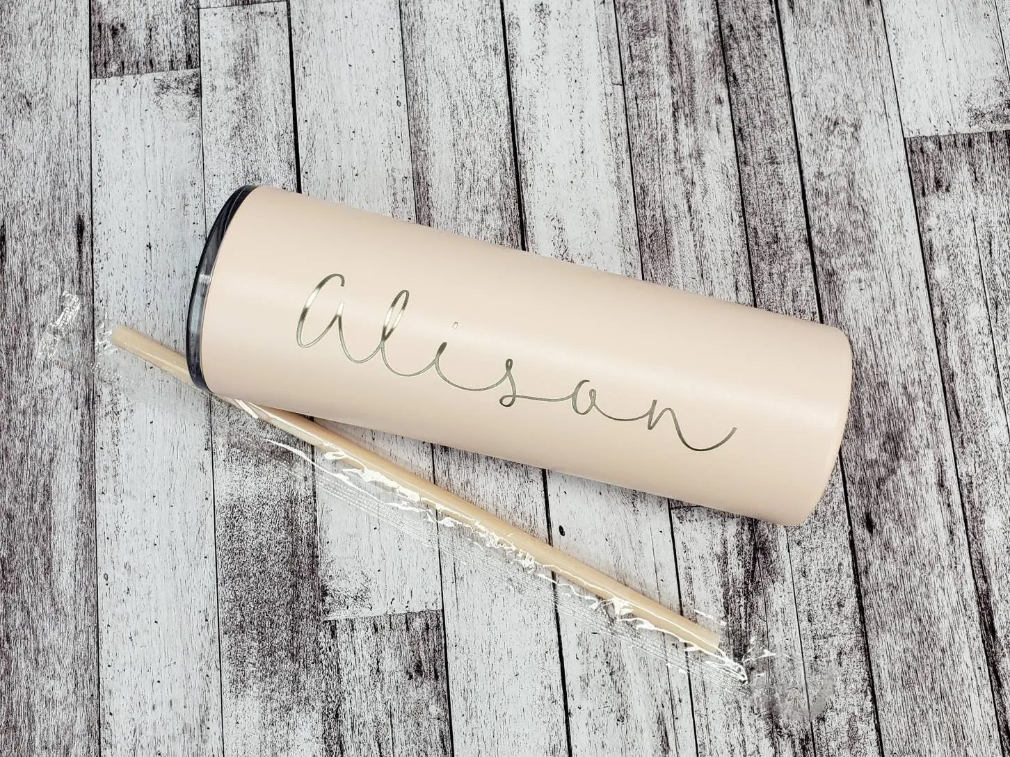 Laser Engraved Tumbler with Script Name on side