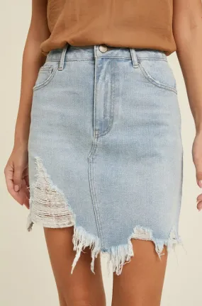 Light Blue Denim Mini Skirt