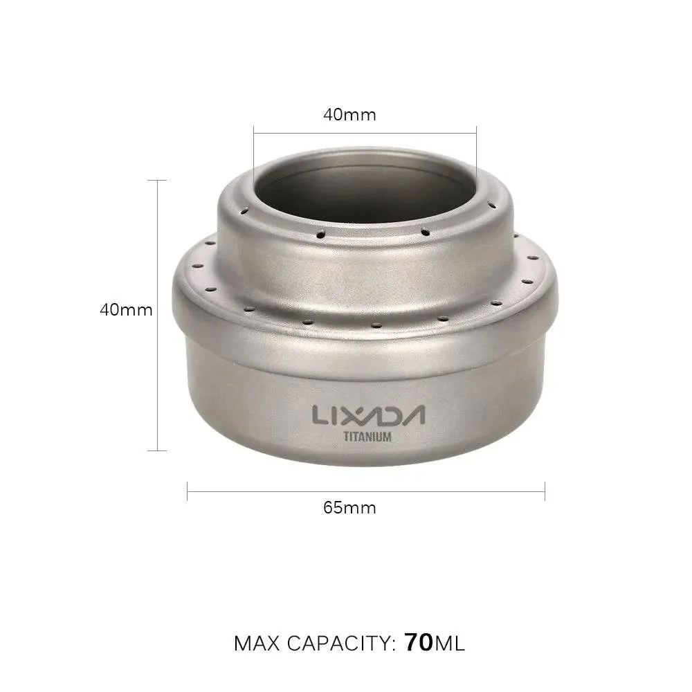 Lixada Portable Folding Wood Stove Titanium Lightweight Pocket Stove with Mini Alcohol Stove for Outdoor Camping Cooking Picnic