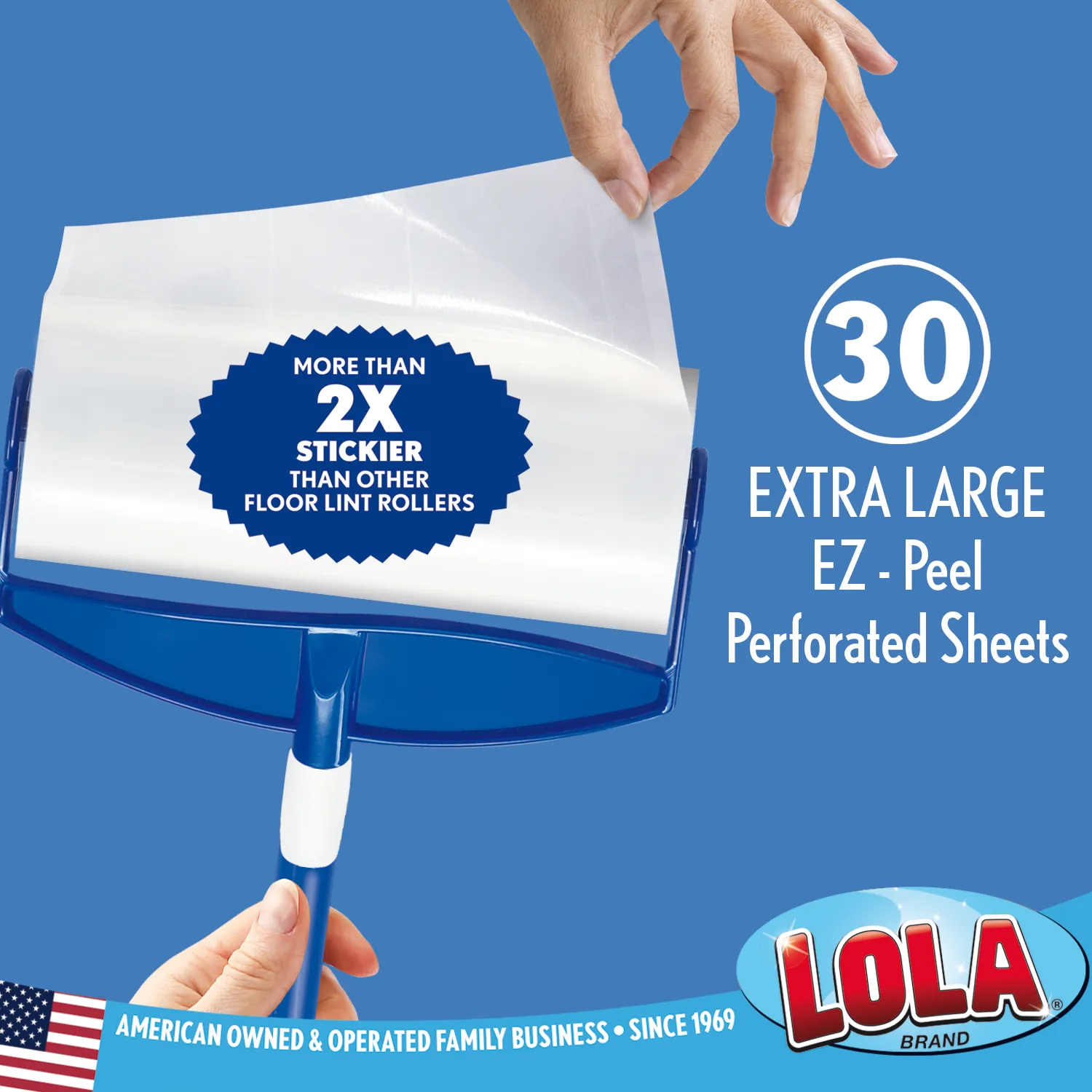 Lola Rola Sticky Mop™ w/ extender handle