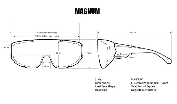 MAGNUM Safety - Polarized Ice Blue Mirror Crystal