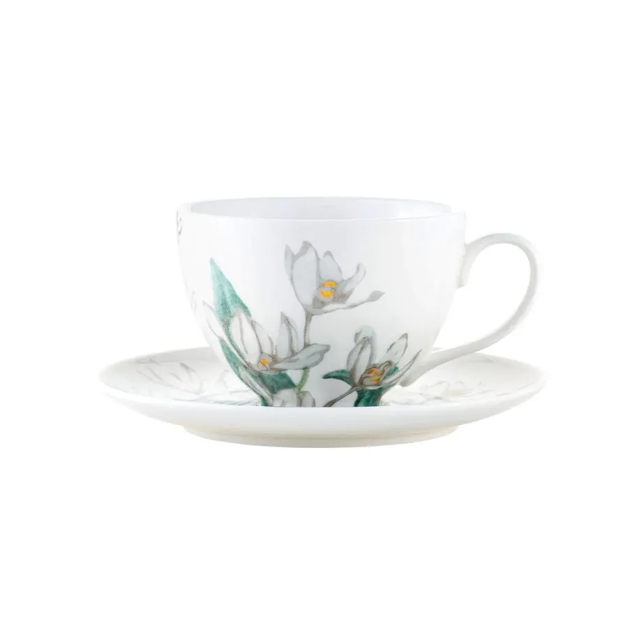 Maxwell & Williams Royal Botanic Gardens Australian Orchids Cup & Saucer Set White