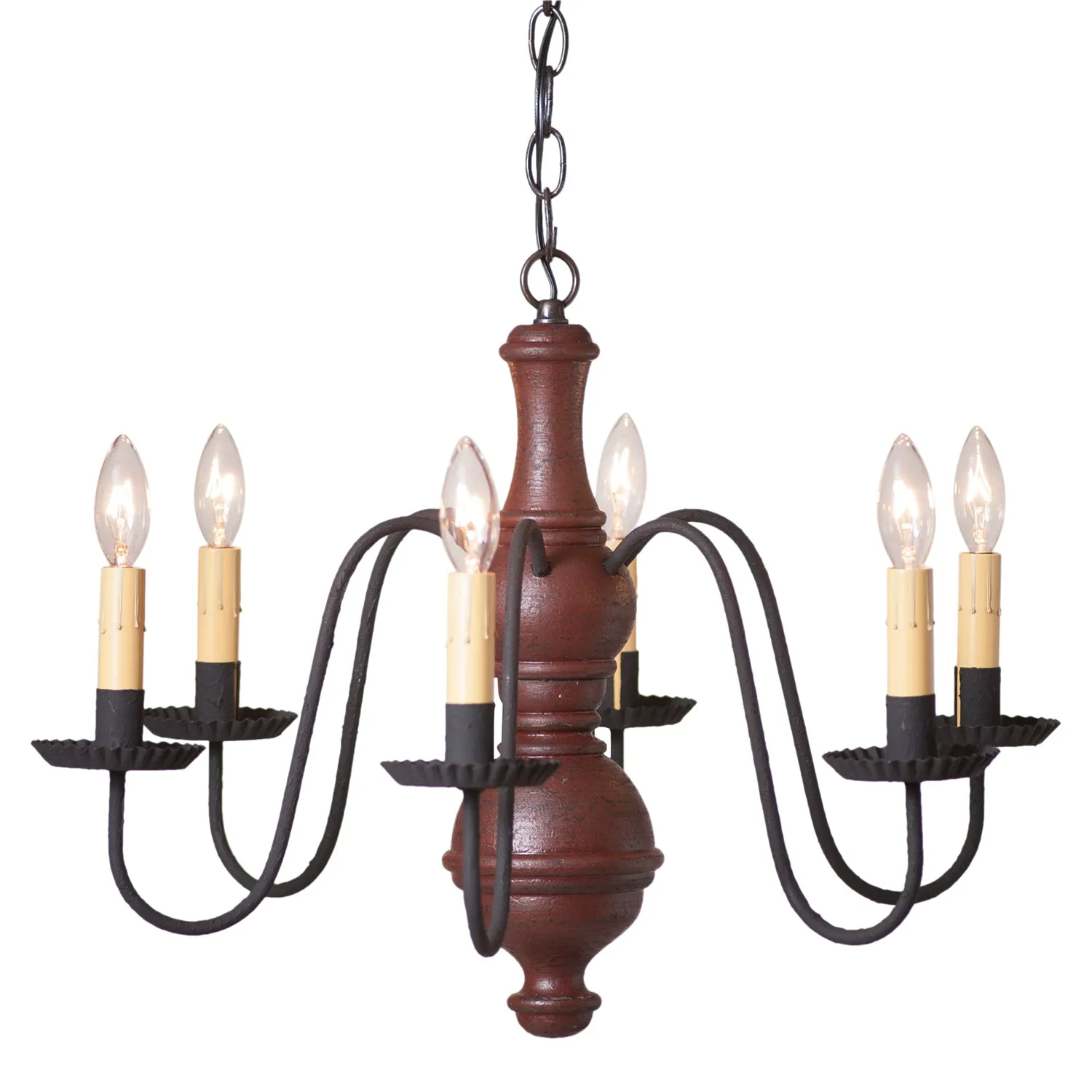 Medium Chesterfield Chandelier in Americana Red