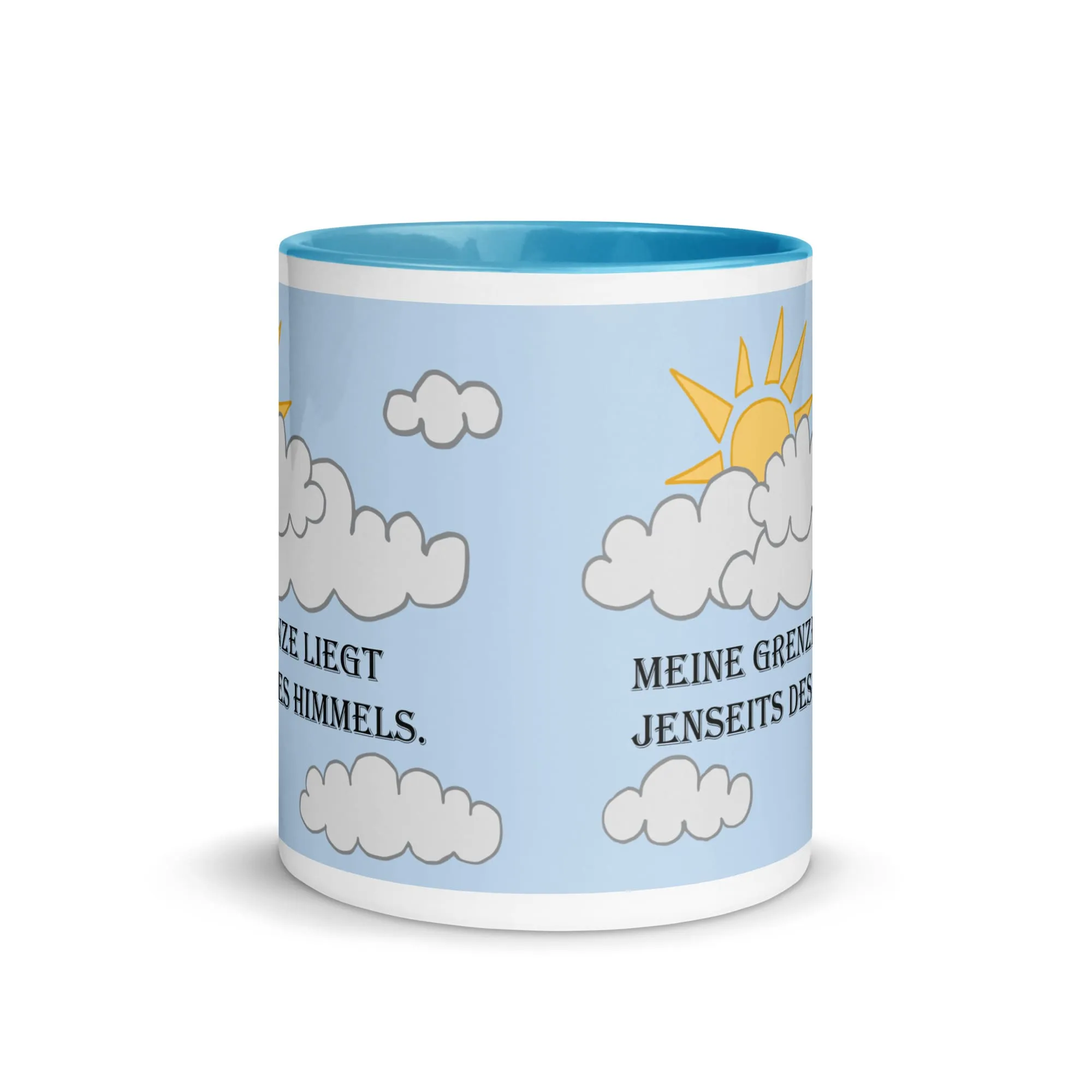 'Meine Grenze liegt jenseits des Himmels' Blue Mug