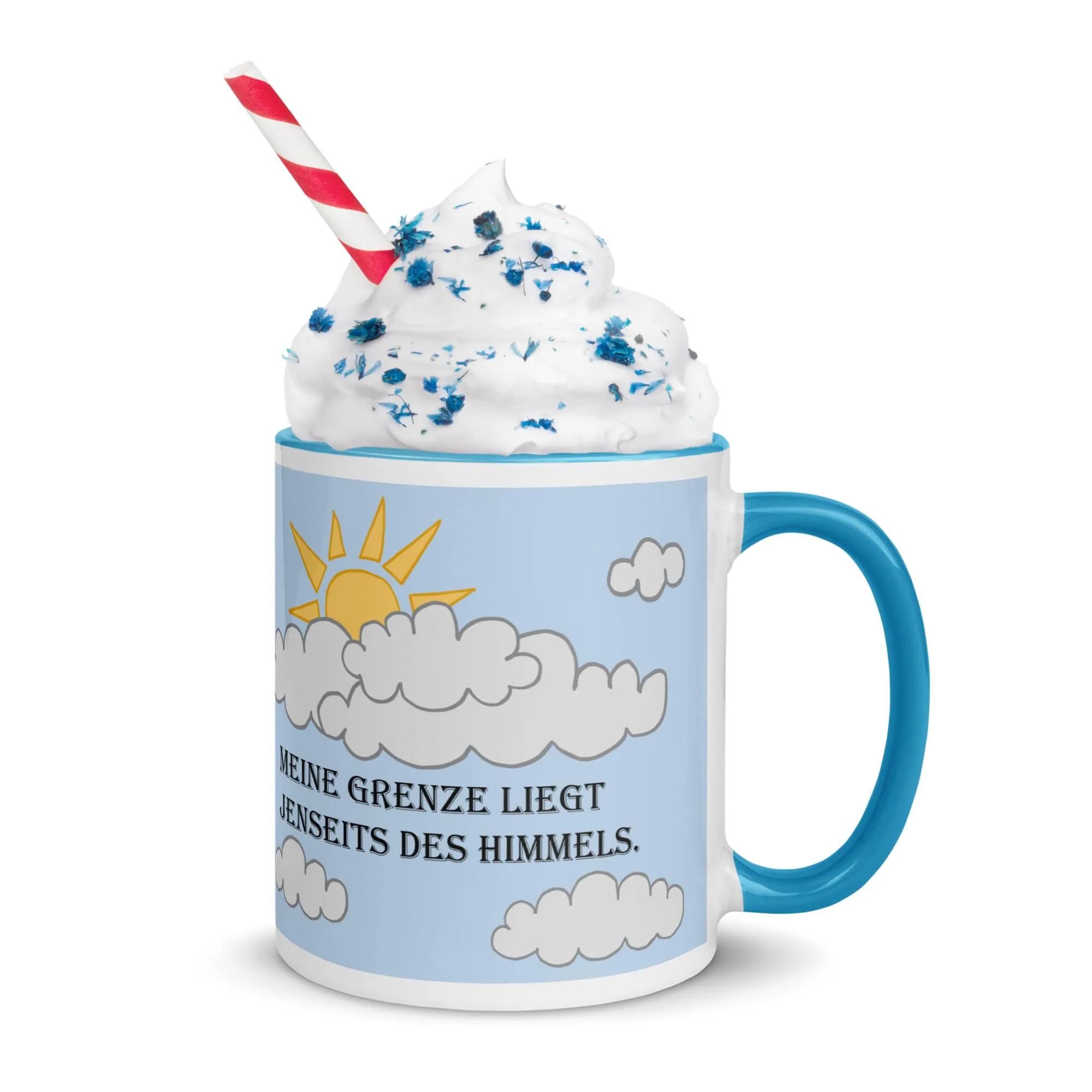 'Meine Grenze liegt jenseits des Himmels' Blue Mug