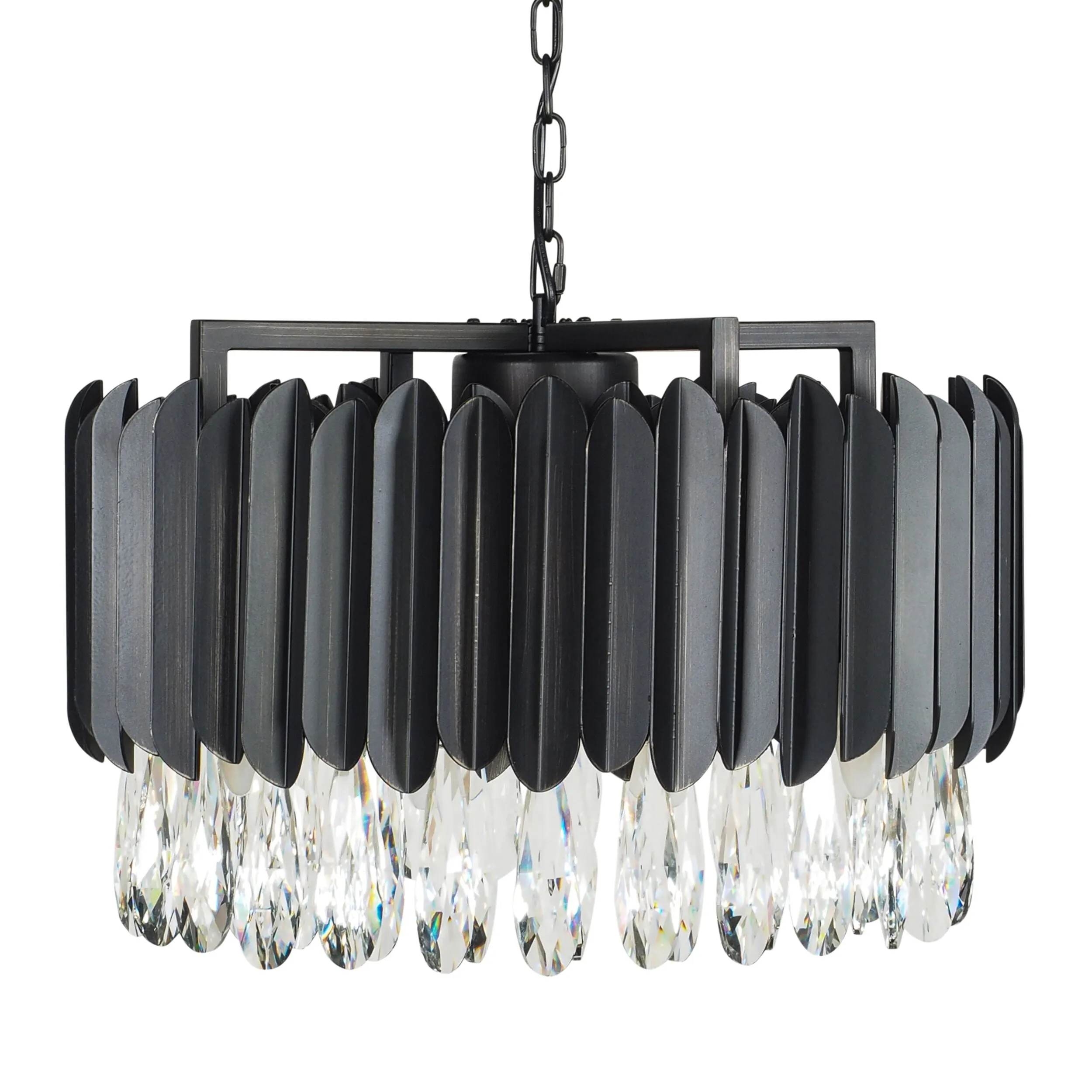 Mirabel Black 10 Light Crystal Glass Chandelier