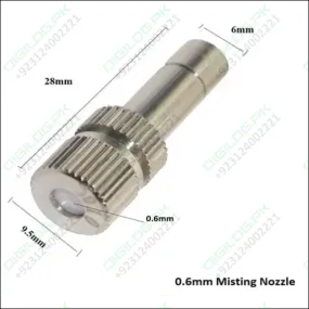 Mist Nozzle 0.6mm Sprayer Fogging Nozzle Disinfect Sprinkler 6010