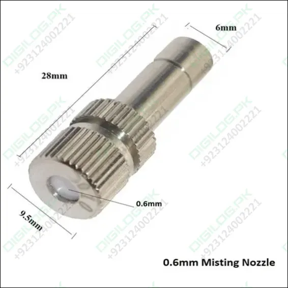 Mist Nozzle 0.6mm Sprayer Fogging Nozzle Disinfect Sprinkler 6010