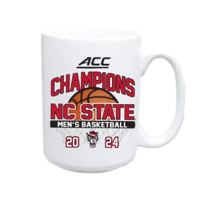 NC State Wolfpack 15oz White Sublimated ACC Basketball Champions Years Mug