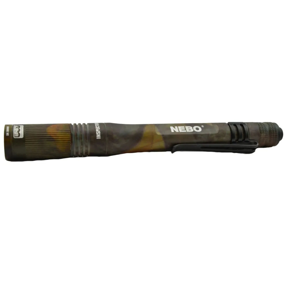 NEBO INSPECTOR 180 Lumen 3x Adjustable Zoom Waterproof Flashlight Penlight 6798 (Camo)