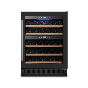 Nella 23" Dual Zone Black Glass Wine Cooler, 40 Bottle - 48260