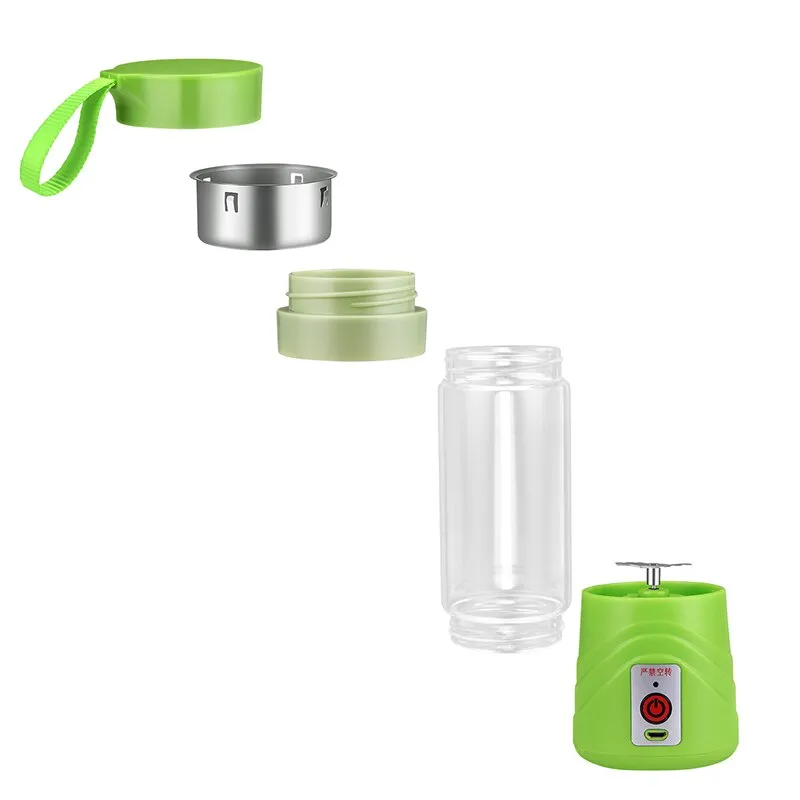 Portable Chargeable Blender Glass Juicer Cup Electric Bottle Mixer Blender Cup for Study Camping Travelling