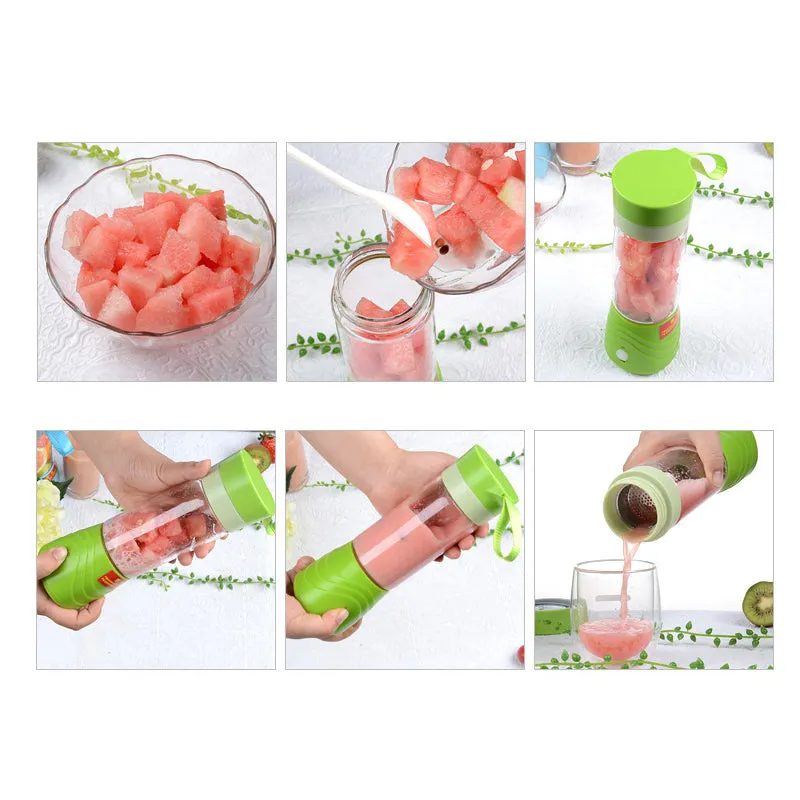 Portable Chargeable Blender Glass Juicer Cup Electric Bottle Mixer Blender Cup for Study Camping Travelling