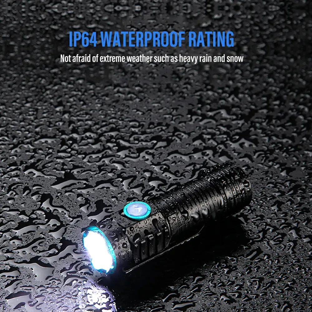 Powerful XHP50 LED Flashlight Portable Mini Torch with Tail Magnet Camping Fishing Lantern USB Rechargeable Hat Clip Lights