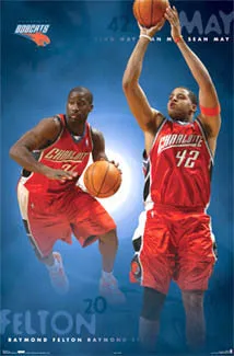 Raymond Felton and Sean May "Carolina Duo" Charlotte Bobcats NBA Poster - Costacos 2006