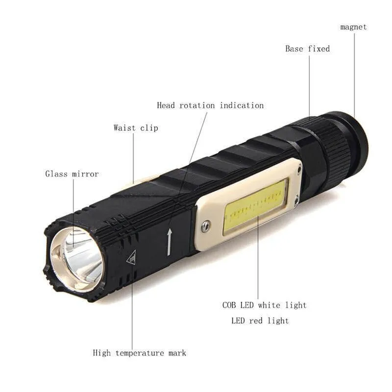 Rechargeable Magnetic Adjustable Camping Flashlight