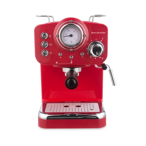 Retro Style Espresso Maker with Milk Frother