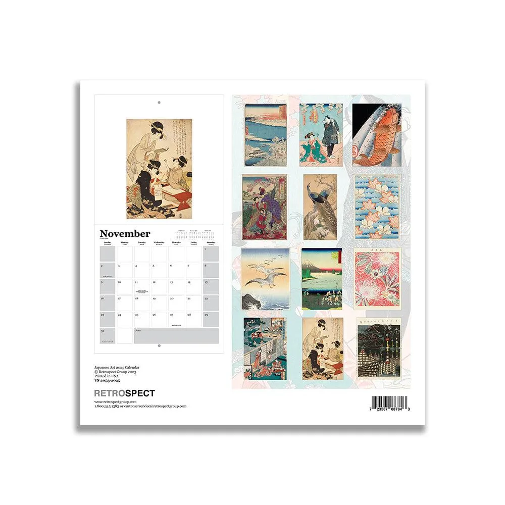 Retrospect Japanese Art Square Wall Calendar 2025