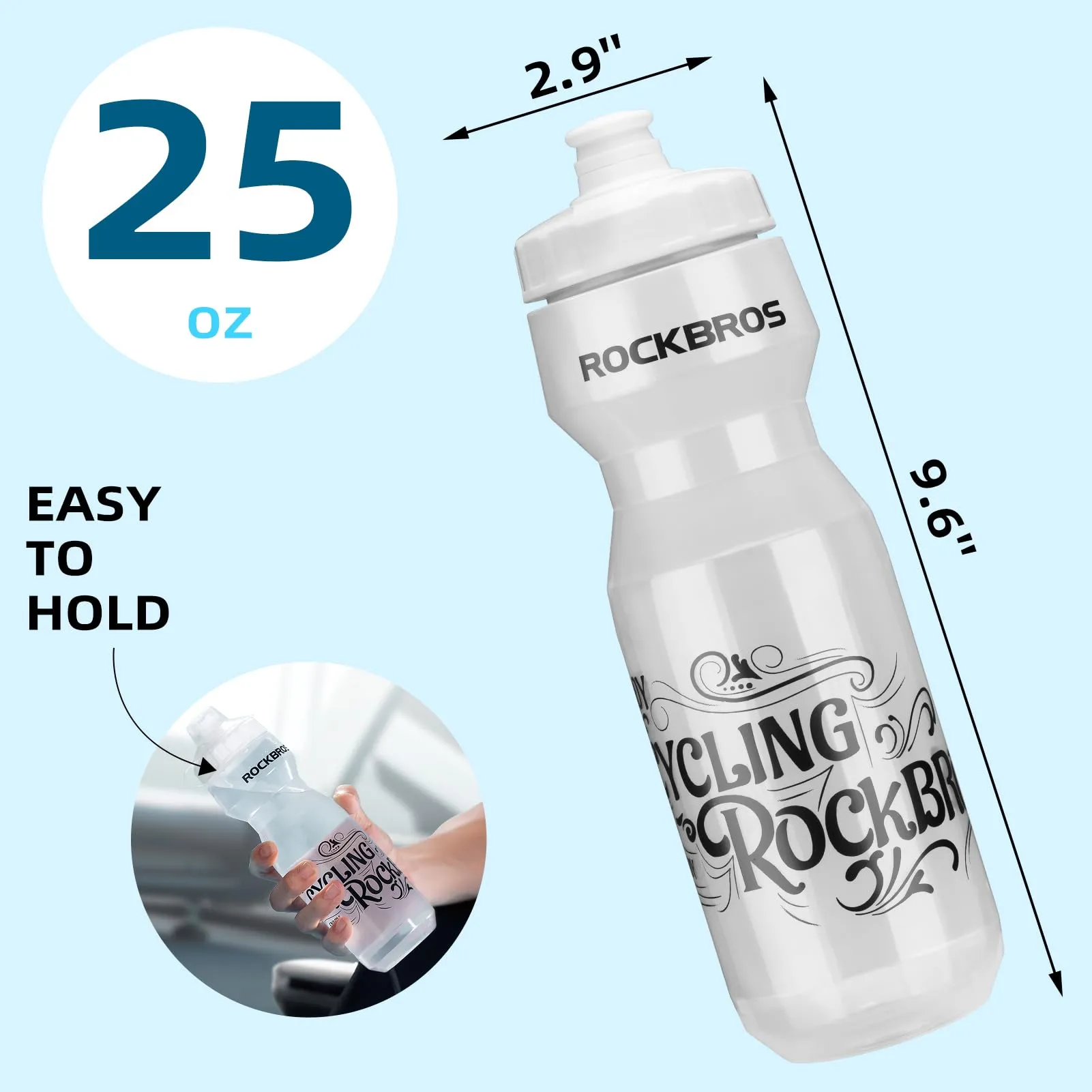 ROCKBROS Cycling Water Bottle, 20-25oz Cycling Bottle, BPA-Free