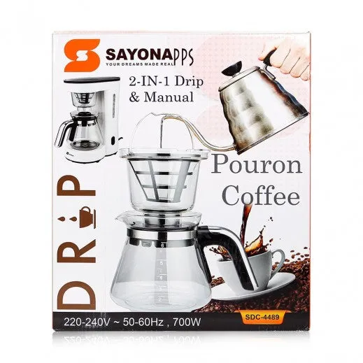 SAYONA - 2 in 1 Drip & manual coffee maker SDC-4489