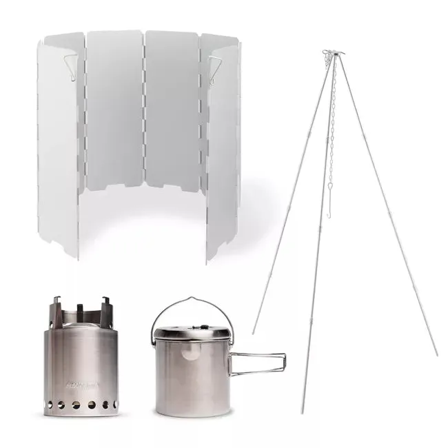 Solo Stove Stainless Steel Titan Camp Stove Gear Kit - Portable &amp; "Smokeless"