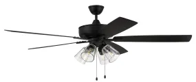 Super Pro 104 Clear 4-Light Kit 60" Ceiling Fan in Flat Black