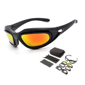 Tactical Safety Padded Glasses With 4 Lens Options and Soft Case