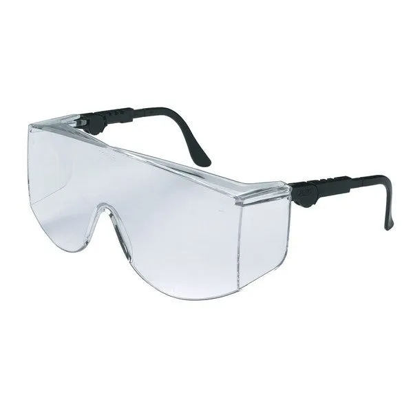 TC110XL MCR Safety TC1 Series Safety Glasses, Clear Lens, Nylon Black Temple