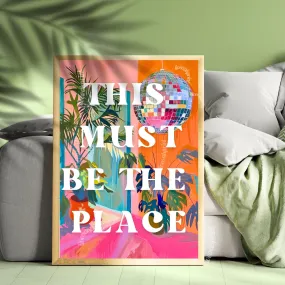 This Must Be The Place - 1970s Retro Inspired Disco Interior Print - Disco Living Room Print - Groovy Wall Art - Eclectic Disco Print