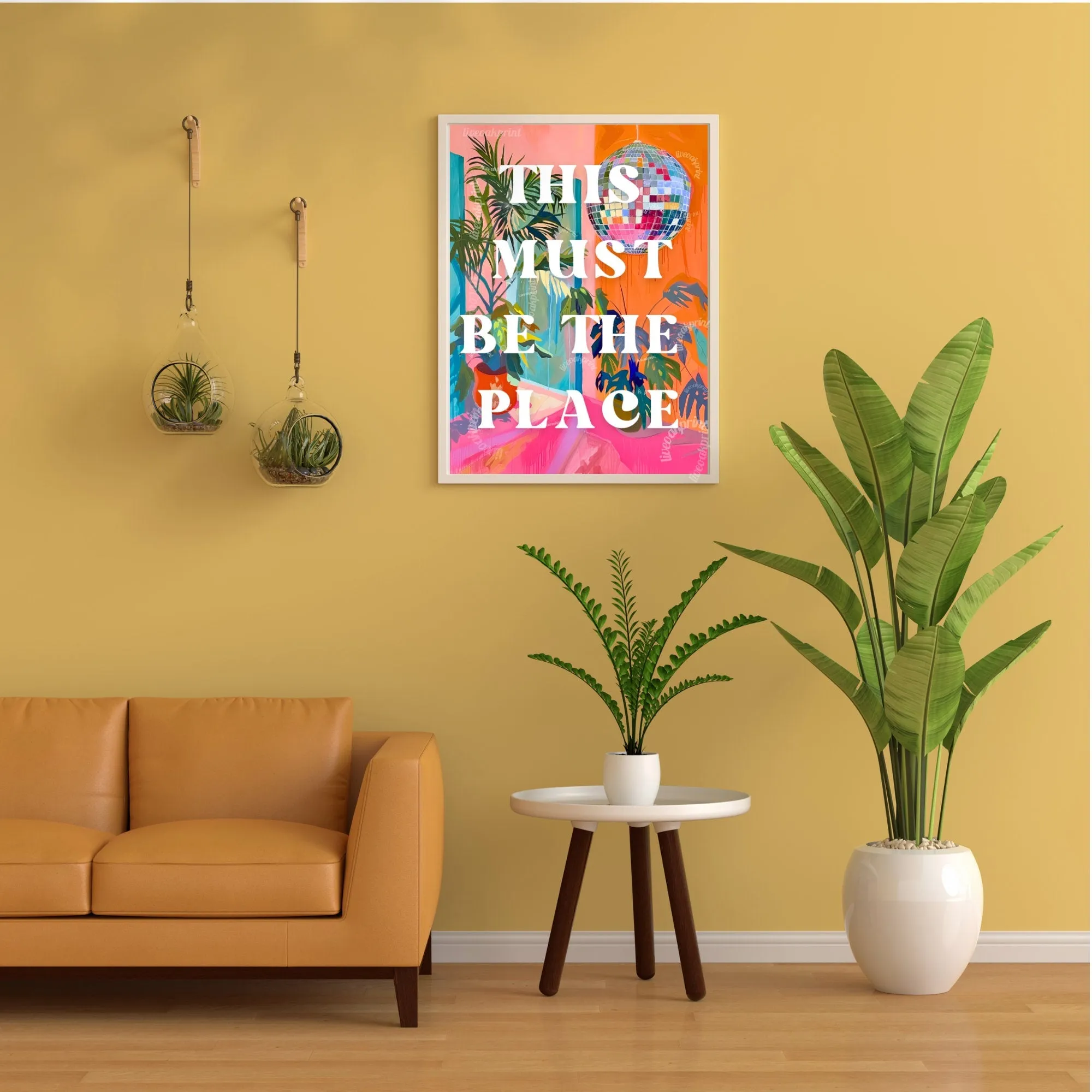 This Must Be The Place - 1970s Retro Inspired Disco Interior Print - Disco Living Room Print - Groovy Wall Art - Eclectic Disco Print