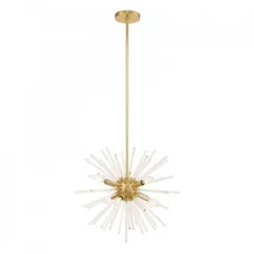 UTOPIA 6 LIGHT PENDANT CHANDELIER, SATIN BRASS